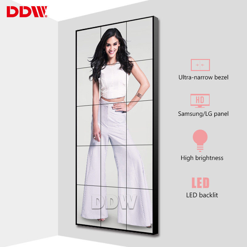 Business Multi Display Video Wall , 500 Nits Brightness 5x3 Vertical Video Wall