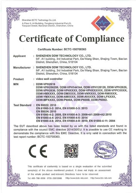 الصين Shenzhen DDW Technology Co., Ltd. الشهادات